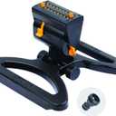 Melnor 65003-AMZ Mini Oscillating Sprinkler with Product Adapter Watering Set, On Base, Black, Yellow