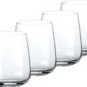Bormioli Rocco Planeo Set Of 4, Stemless Wine Glasses, And DOF Drinking Glass, 12.25 Oz, Clear Crystal Star Glass, Dishwasher Safe, Made In Italy.