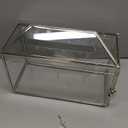 NCYP Glass Cards Box with Slot & Lock for Wedding - 12.6" x 5.9" x 9" Vintage Geometric Terrarium, Wishwell, Party, Home Reception, Tabletop Decor, Silver (Glass Box Only)