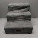 Dog Stairs for Small Dogs, 3-Step Non-Slip Pet Stairs for Couch Sofa and Chair, Dog Bed Stairs for Puppy, Older Cat, Grey, 13.6" H