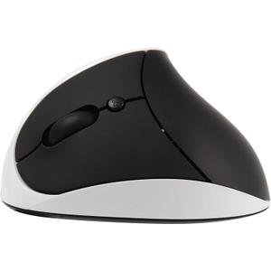 CHUYI Left-Handed Mouse, Ergonomic Vertical Rechargeable Wireless Mouse, 6 Buttons, Optical and Portable Wireless Office Mice with USB Receiver for PC Computer Laptop (Black & White)