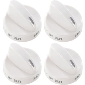 316442512 Stove Knob White Gas Oven Range Control Assembly Compatible with Frigidaire, Kenmore, Sears Burner (4PACK)