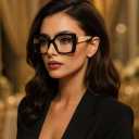 Bullabulling Retro Square Blue Light Blocking Reading Glasses For Women Men Oversized Anti Anti Glare UV Eyewear