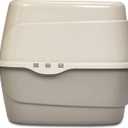 Amazon Basics Cat Litter Box with Lid, No-Mess, Spacious Enclosed Design with Odor Control, Easy Access, Stain Resistant, 26" x 23" x 20", Charcoal