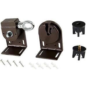 Metal Ring mounting Bracket+28mm Cover end, Sunshade Replacement Accessory, Universal for Coolaroo External Roller Blinds, Sunshade Curtains, Indoor and Outdoor Cordless Roller Blinds (Brown)