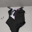 SUUKSESS Women Slimming Ruffle One Piece Swimsuits Ruched Tummy Control Bathing Suits (Medium, #1 Tropical Floral Black)