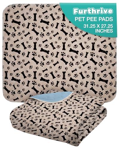 Furthrive Washable Pee Pads for Dogs with Pheromone Attraction, Reusable Puppy Pads, Waterproof Non-Slip Training Pad, 31.25 × 27.25 in, Pet-Friendly for Crates, Apartments, Puppy Supplies (One Unit)