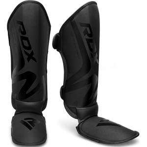 RDX Muay Thai Shin Guards for Men and Women Non-Slip Fit, Full-Contact Protection Adult Shin Pads, MMA, Kickboxing, Sparring, Taekwondo, Shin Protectors Muay Thai, Martial Arts (Matte Black)