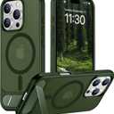 Magnetic Compatible with iPhone 16 Pro Case, [Built-in Invisible Kickstand][Compatible with MagSafe][Military Grade Shockproof] Slim Translucent Matte Phone Case for iPhone 16 Pro 6.3"