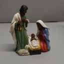 Thyle African Americans Nativity Set Indoor Decor for Christmas Black Nativity Scene LED Black Jesus Figurine Table Decor Mary Joseph Baby Jesus in Manger Religious Gifts