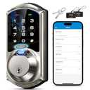 Veise VE07 Fingerprint Smart Door Lock, 7-in-1 Keyless Entry Deadbolt with App Control, Electronic Digital Touchscreen Keypad, Biometric Smart Locks for Front Door, Auto Lock, Satin Nickel