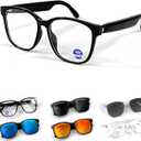 Xmenha Smart Bluetooth Glasses Sunglasses for Women Men with Speakers Bluetooth 5.3 Eyeglasses Audio Blue Tooth Glasses (Blackclear)