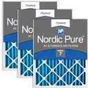 Nordic Pure 24x30x2 Pleated MERV 8 Pure Carbon Air Filters 3 Pack | Actual Size: 23 1/2 x 29 1/2 x 1 3/4 Made in USA, HVAC Odor Filtration, Pet, Cooking & Household Smell Control, MERV 8 Pure Carbon