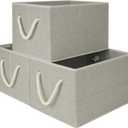 StorageWorks Fabric Storage Bins for Shelves, Storage Baskets for Closet Organization, Organizer Bins for Clothes Storage, Gray, Extra Large, 3-Pack