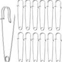 Safety Pins (Upgraded), 3" Large Safety Pin Pack of 30 for Clothes Leather Canvas Blankets Crafts Skirts Kilts, Extra Large Safety Pin Heavy Duty Safety Pins (Silver)