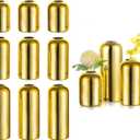 Glasseam Gold Bud Vases for Centerpieces: Modern Blown Glass Vases for Flowers Cute Small Vase Set of 10 Golden Decorative Flower Vase Decor Mini Centerpiece for Wedding Table Dining Room Decorations