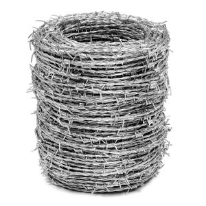 Real Barbed Wire 328ft (100m) 16 Gauge 4 Point - Great for Crafts, Fences, and Critter Deterrent