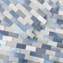 VAOVI Kitchen Tiles Backsplash Peel and Stick Metal Sticky Brick Mosaic Wall Stickers Bathroom Waterproof(10Tiles,Blue) (10sheets/pack)