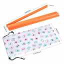 LUMIVIA Mahjong Racks with Pushers, Orange Wooden American Mahjong Tile Pushers and Racks Set of 4, with White Printed Mahjong Racks Drawstring Bag, Mahjong Accessories (19.68 Inches)