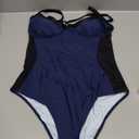 SUUKSESS Womens Tummy Control One Piece Swimsuit Sexy Crisscross Back Bathing Suit (Dark Blue) XL 