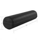 Saloniture Full Round Massage Table Bolster Pillow Pad - 26 x 6 Inch - Black