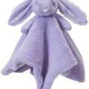 Apricot Lamb Stuffed Animals Purple Bunny Rabbit Security Blanket Infant Nursery Character Blanket Luxury Snuggler Plush Baby Lovey(Purple Bunny) (13 Inch (Pack of 1))