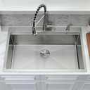 28x22 Drop In Kitchen Sink and Faucet Combo Set - 28 Inch Drop In Kitchen Sink Single Bowl, Stainless Steel 10 Inch Deep Workstation Drop-in Sinks with Accessories