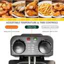 CATTLEMAN Immersion Deep Fryer with Basket, 1600W, 3L Small Deep Fryer with Timer Control, Fryer Pot for Home Use, Temperature Control, Lid with Viewing Window, Stainless Steel Electric Fryer