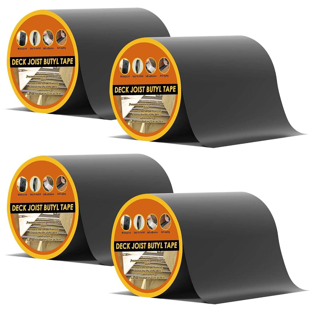 Joist Tape 6'' x 50', 4 Pack for Decking - Waterproof & Weatherproof Deck Tape for Joists and Beams Building