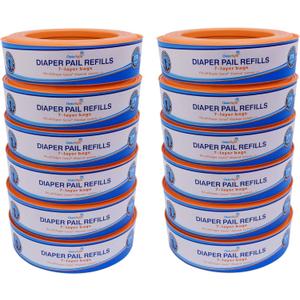 Compatible with Diaper Genie Pails, 12-Pack, 3840 count (12)
