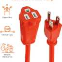 Amazon Basics 100 Foot 3-Prong Vinyl Indoor/Outdoor Extension Cord, Long Power Cord, Grounded Plug for Safety, Moisture Resistant, 10 Amps, 1250 Watts, 125 VAC, Orange