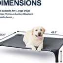 Elevated Dog Bed for Large Dogs, Easy to Assemble Durable Raised Dog Cot with Aluminum Alloy Frame, Breathable Mesh (Dark Grey)