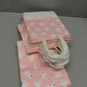 Kolldenn 30 Pcs Halloween Ghost Paper Gift Bags with Handles Cute Pink Ghost Goodie Treat Bags for Halloween Party Booday Favor Supplies