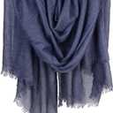 Women Summer Scarfs Large Long Lightweight Linen Beach Gauze Shawl Wrap 7543 (Denim Blue)