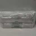 mDesign Long Plastic Kitchen Pantry/Fridge Storage Organizer Box Containers with Hinge Lid for Shelves or Cabinets, Holds Food, Snacks, Seasoning, Condiments, Flatware, Utensils, 2 Pack - Clear