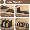 SOYO Adjustable Clear Purse Organizers for Closet, Acrylic Shelf Divider for Bag and Purse Storage, Clear Pocketbook and Handbag Organizer, Bookshelf Separator Organizers for House, Office Use, Black