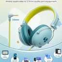 Kids Headphones for School, 74/85dB Safe Volume Limit, Stereo Sound, Wired On-Ear Headphones for Kids Boys Girls, 3.5mm Jack for Tablet, iPad, Kindle, YOTO Player, Airplane Travel, Green