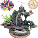 Mountain Waterfall Incense BurnerBackfall Incense Holder River, Incense Falls Meditation Decor for Room with Upgrade Incense Cones and Accessories (Mountain)