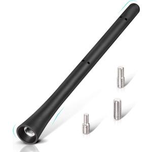 Eightwood Car Radio Rubber Antenna Mast 7 inch FM AM Universal Roof Mount Vehicle Antennae Replacement with M4 M5 M6 Screw Adapter