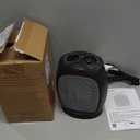 Basics Oscillating Ceramic Space Heater, Portable Fast Heating Indoor Solution, With Overheat and TipOver Protection, Thermostat, 1500W, 7.52"D x 6.34"W x 9.45"H, Black