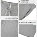 Men's Corduroy Shorts Casual Elastic Drawstring Lightweight Summer Beach Shorts with Pockets (Gray, S)