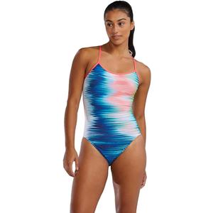 TYR Women's Durafast Elite Trinityfit Swimsuit (38, White/Multi)