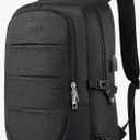 AMBOR Travel Laptop Backpack for Ｍen, 15.6-17.3 inch Laptop Backpack for School, Anti Theft Business Work Backpack with USB Charging Port, Water Resistant College Computer Bag for Men & Women, Black