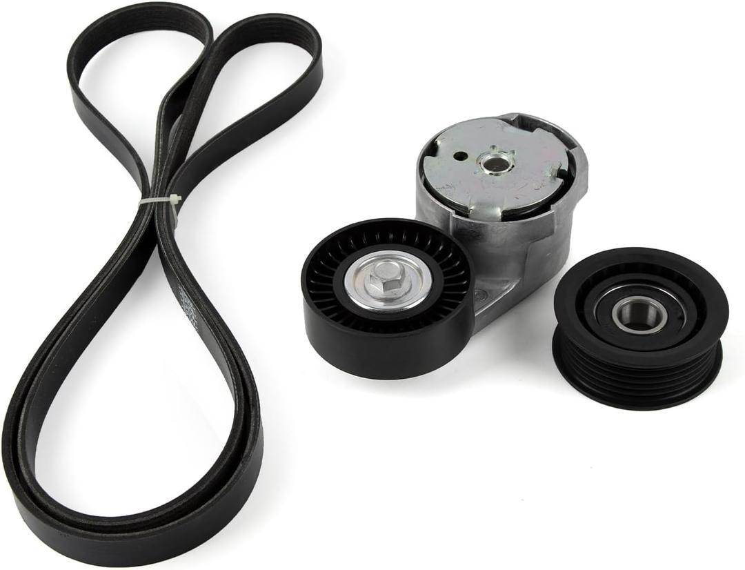 Belt Tensioner Pulley with Idler Pulley Serpentine Belt Kit for Dodge Grand Caravan Charger Durango Ram 1500 2500 3500 Chrysler 200 300 Town & Country 3.6L V6 3pcs for 39282 + 38082 + 6PK1960, Standard