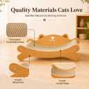 RizzQi Cat Scratcher Bed for Indoor Cats - Summer Cool Hammock, 23.2 Large Scratching Lounge with 40 lbs Weight Capacity, Wooden Modern Cat Scratching Post & Pad Furniture