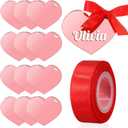 Acellegic  Heart Place Cards Valentine's Day Name Cards Mirror Acrylic Gift Tag for Table Place Setting Centerpiece Ideal for Wedding Bridal Brunches Birthday Anniversary Party Event(Pink Heart)