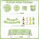 171pcs Margs and Matrimony Bachelorette Tableware Set, Margarita Party Decorations Include Margs and Matrimony Banner 50 Thickened Plates 2 Tablecloths for margarita party