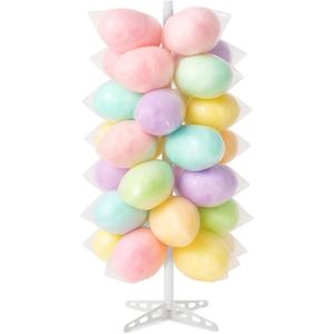 Novabright 1 Pack Plastic Cotton Candy Stand 5.25 ft Tall Cake Pop Stand with 48 Holes Adjustable Cotton Candy Floor Display for Christmas Wedding Birthday Baby Shower Party Anniversaries