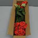 Artificial Geraniums Fake Flowers for Outdoors Decoration, 6 Bundles Silk Geraniums Red Flower UV Resistant Look Real Faux Plants for Front Door Garden Porch Planter Patio Balcony Yard Indoor Home