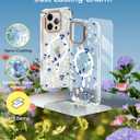 MILPROX Compatible with iPhone 16 Pro Max Case -with Screen Protector/Strap - Compatible with MagSafe - Cute Flower Floral Pattern with Girls/Women - Magnetic Slim Protective Phone Cover - Flowers (Blue White Daisy)